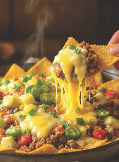 Nachos con Queso y Carne